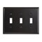 Amerelle Wall Plate, Number of Gangs: 3 Steel, Aged Bronze Finish, Bronze 163TTTDB - alternate 1